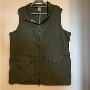 Duluth green zip front cotton polyester vest drawstring waist  size XXL